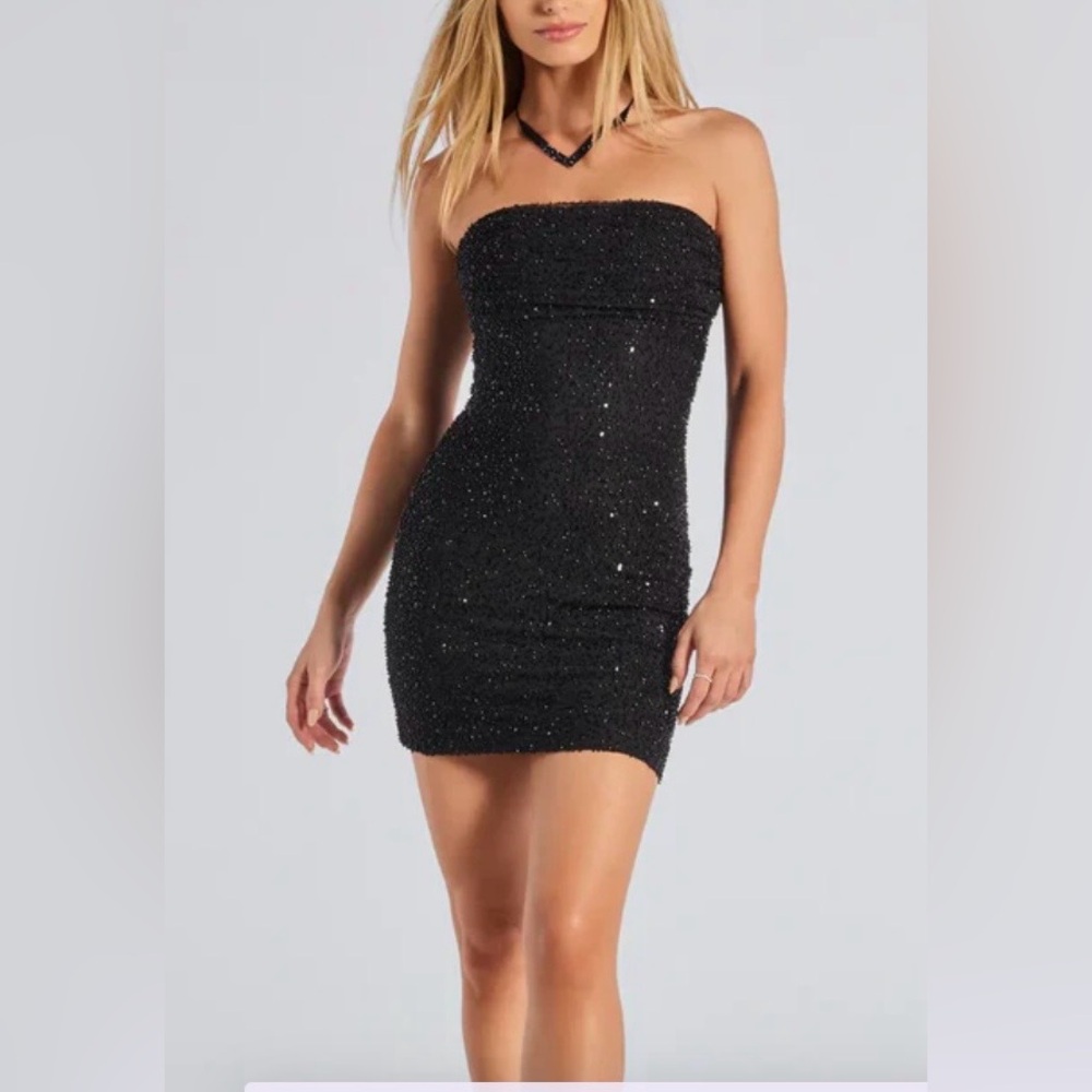 Windsor Black Strapless Dress XS EUC